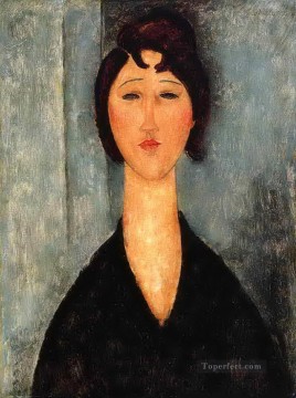 portrait of a standing woman Painting - portrait of a young woman Amedeo Modigliani
